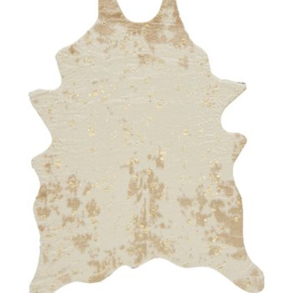 NWT Ivory & Gold Speckled Rug 5' x 7'